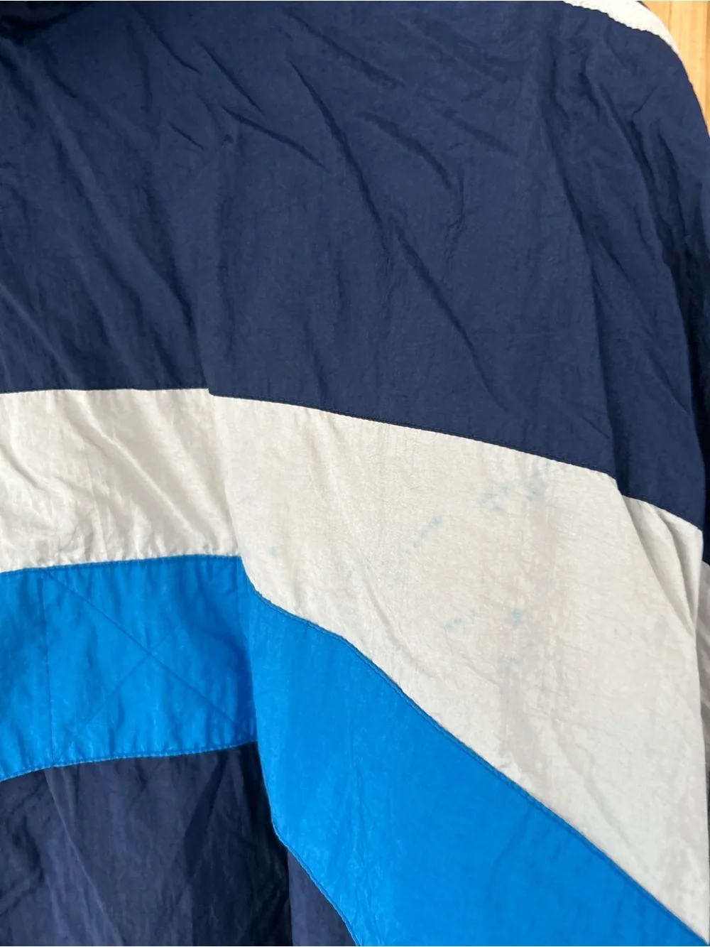 Vintage adidas Blue and White Windbreaker Jacket Size Large